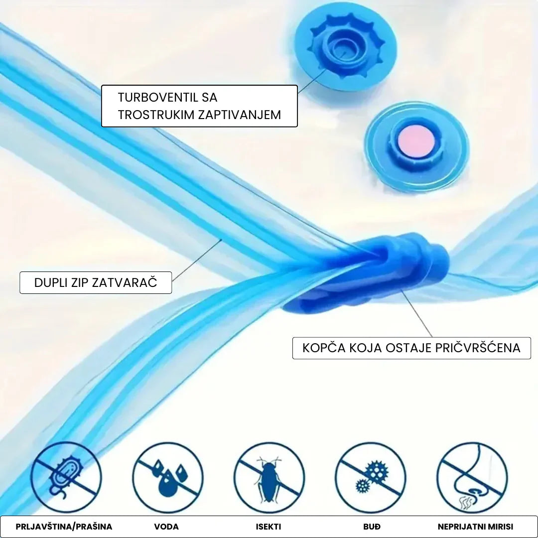 Vakum Kese za Garderobu – 10 Komada + Poklon Pumpa