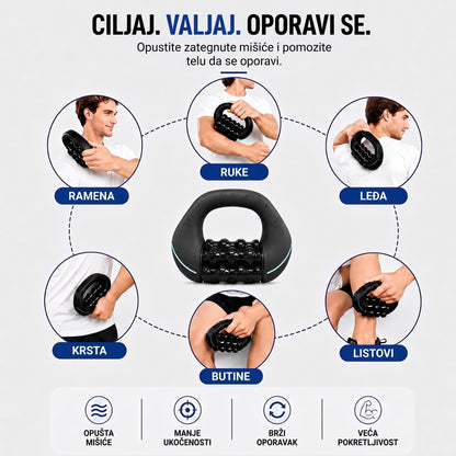 Električni Masažer sa 6 Valjaka za Opuštanje Celog Tela