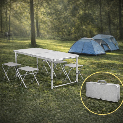 Set Sklopivog Stola i 4 Stolice za Piknik