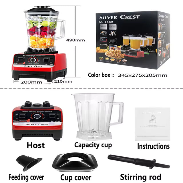 Profesionalni Blender Silver Crest 4500W – 2 Posude