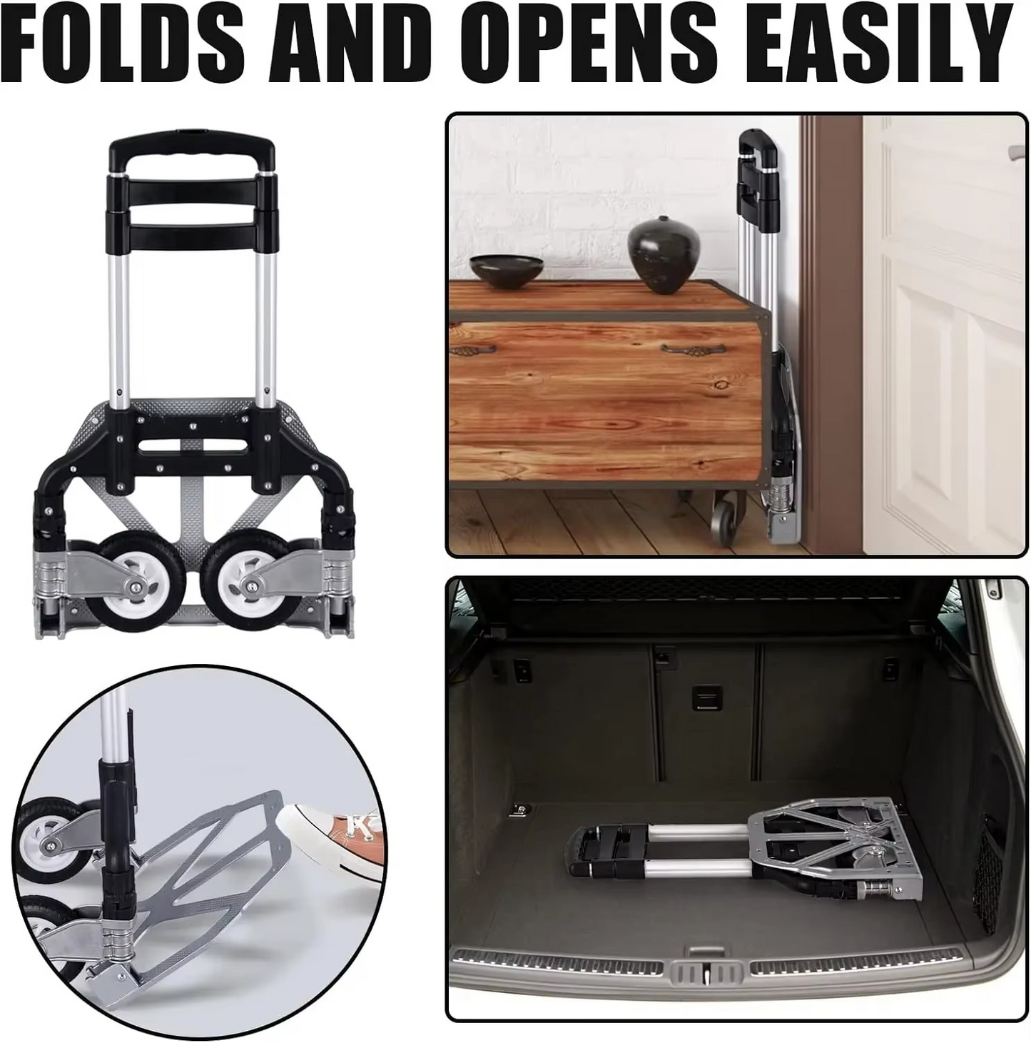 Sklopiva Aluminijumska Kolica za Pomeranje Stvari i Kutija