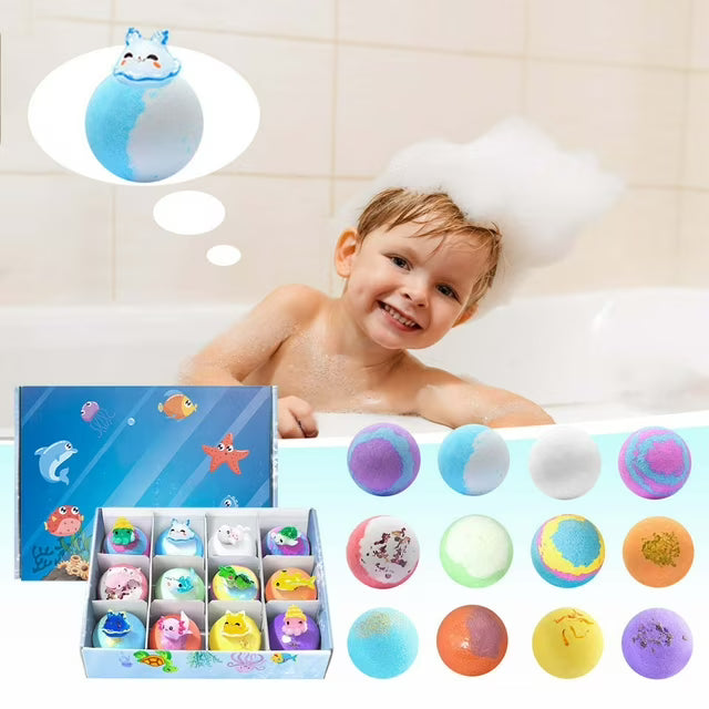 Dečije Kugle za Kupanje sa Igračkom Iznenađenja (12 Komada) | BATHJOY