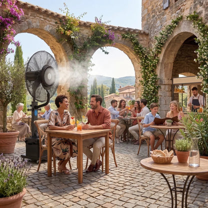 Profesionalni Ventilator sa Misting Sistemom