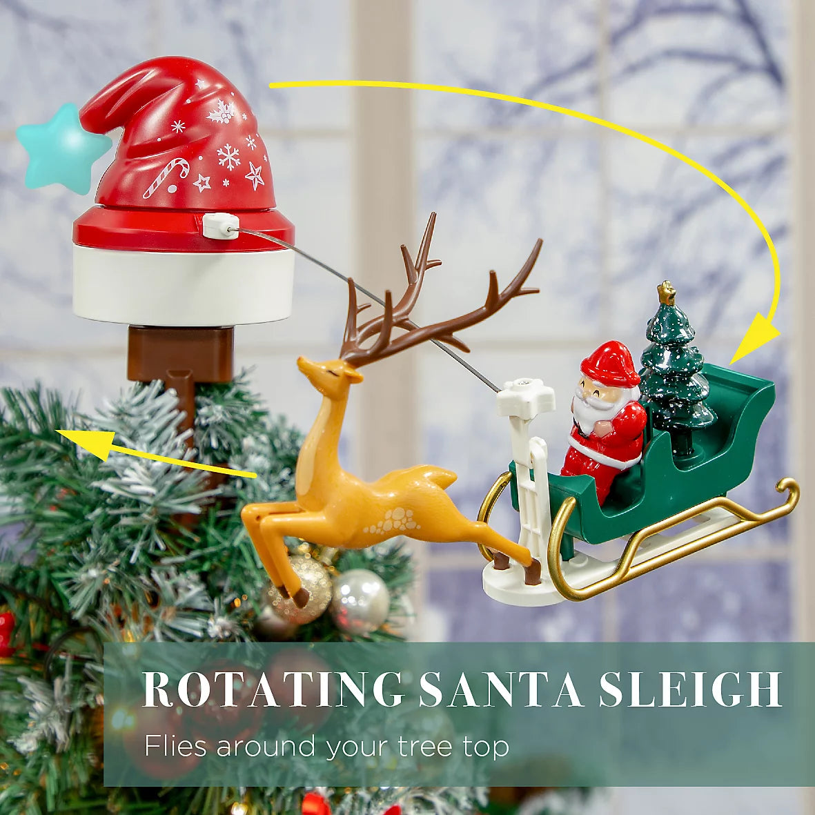 Ukrasni Vrh za Jelku Deda Mraz sa Irvasima