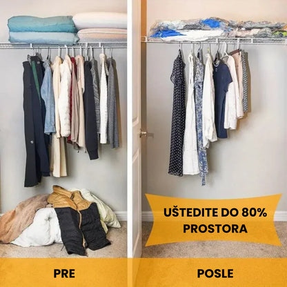 Vakum Kese za Garderobu – 10 Komada + Poklon Pumpa