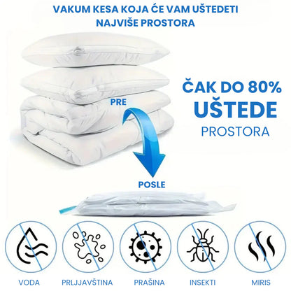 Vakum Kese za Garderobu – 10 Komada + Poklon Pumpa